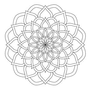 Simple abstract mandala with fine lines